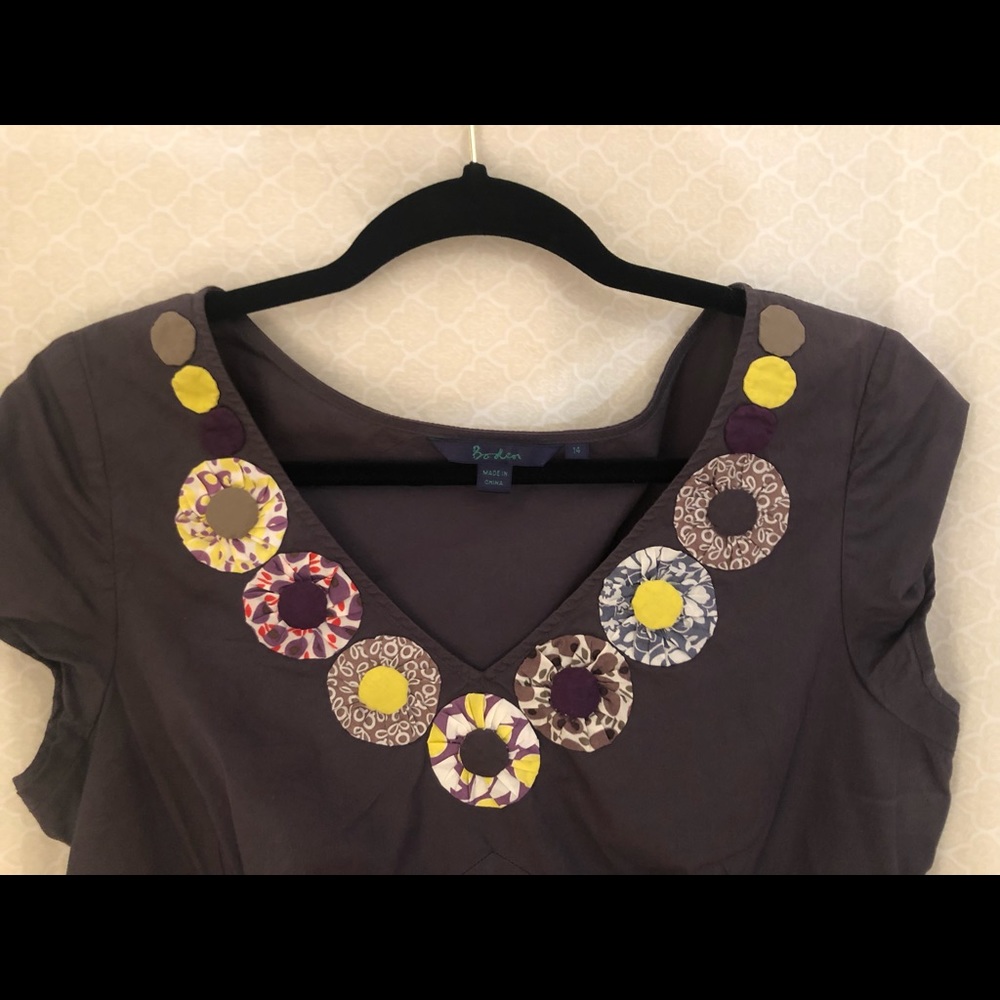 Boden- Women’s Navy Floral Cap Sleeve Blouse